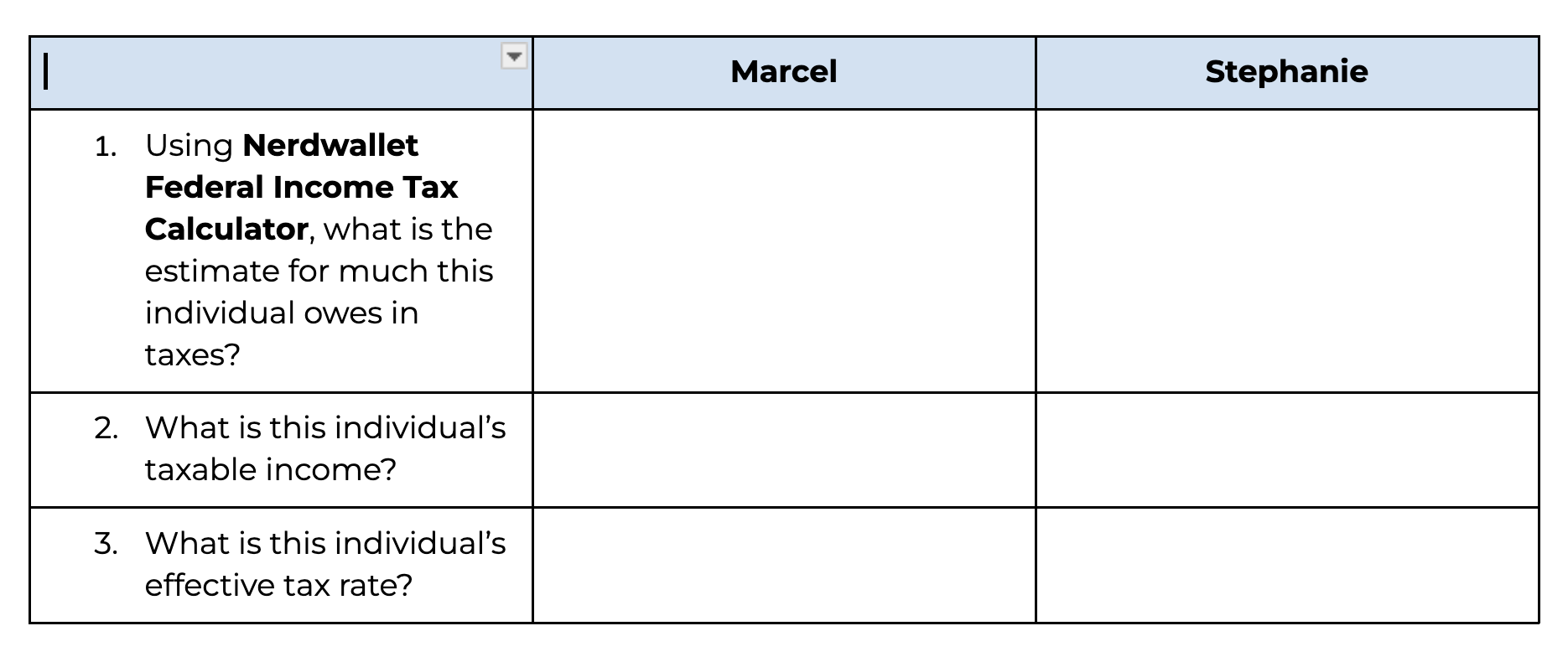 6. How much would Marcel pay in state 10. How much would