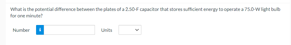  What is the potential difference between the plates of a 2.50-F