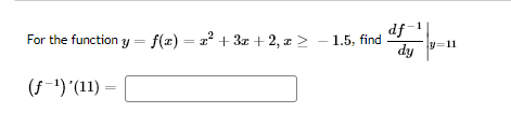 a2' a. Find the slope of the line tangent to its inverse