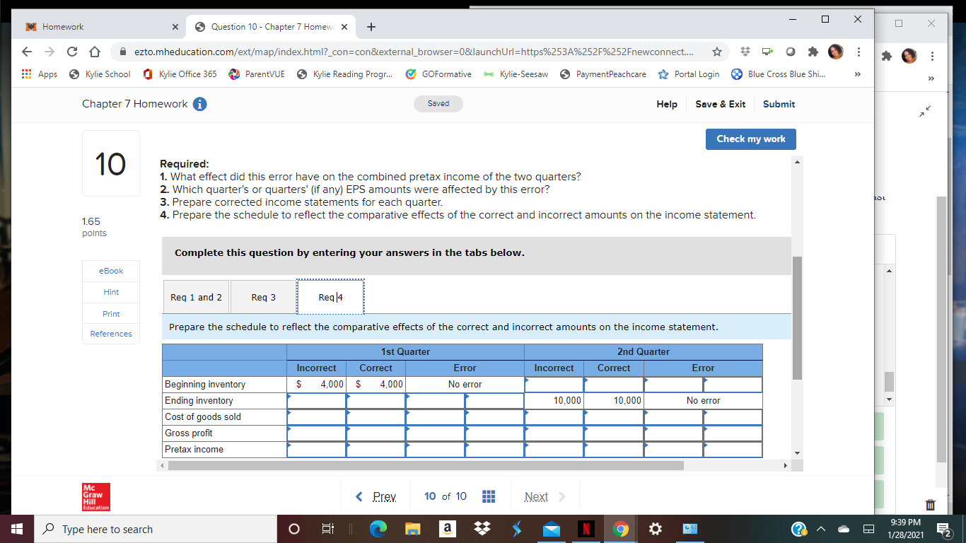 have on the combined pretax income of the two quarters?2.Which quarter's or
