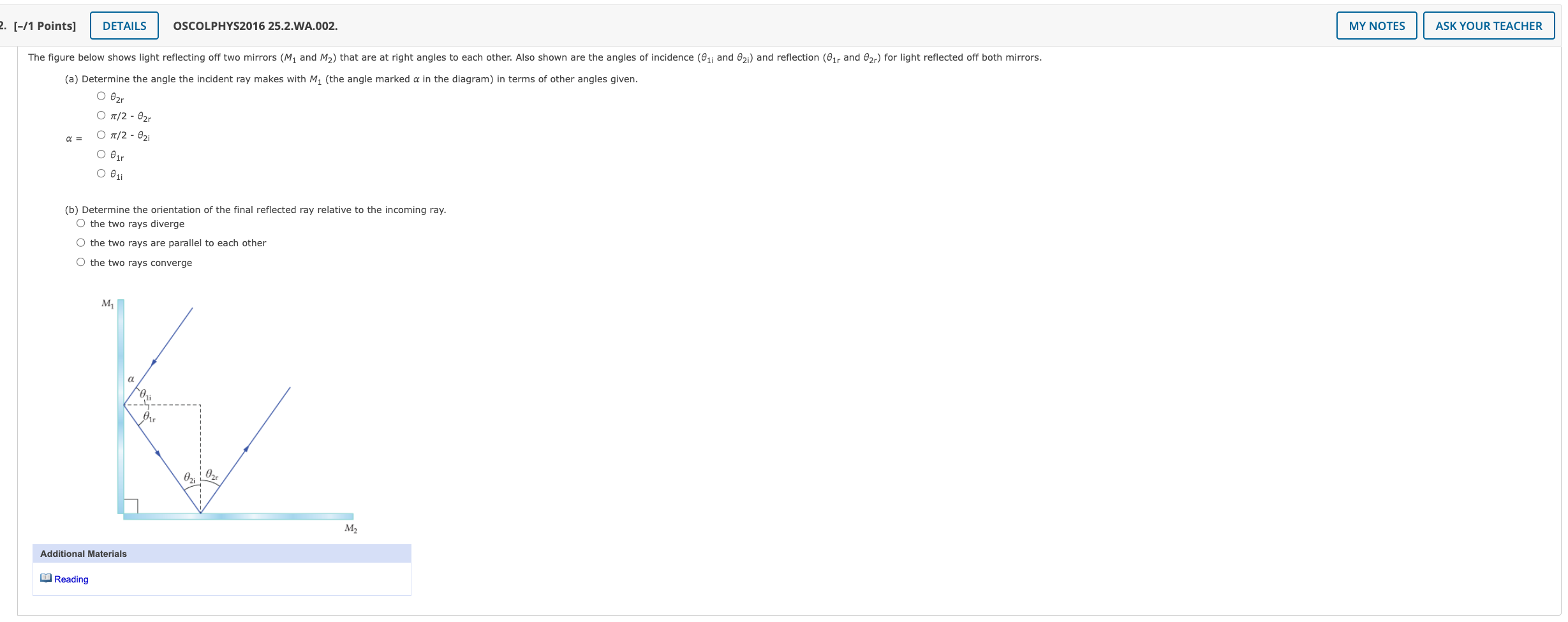 the normal to the mirror and due west exceeds the desired amount