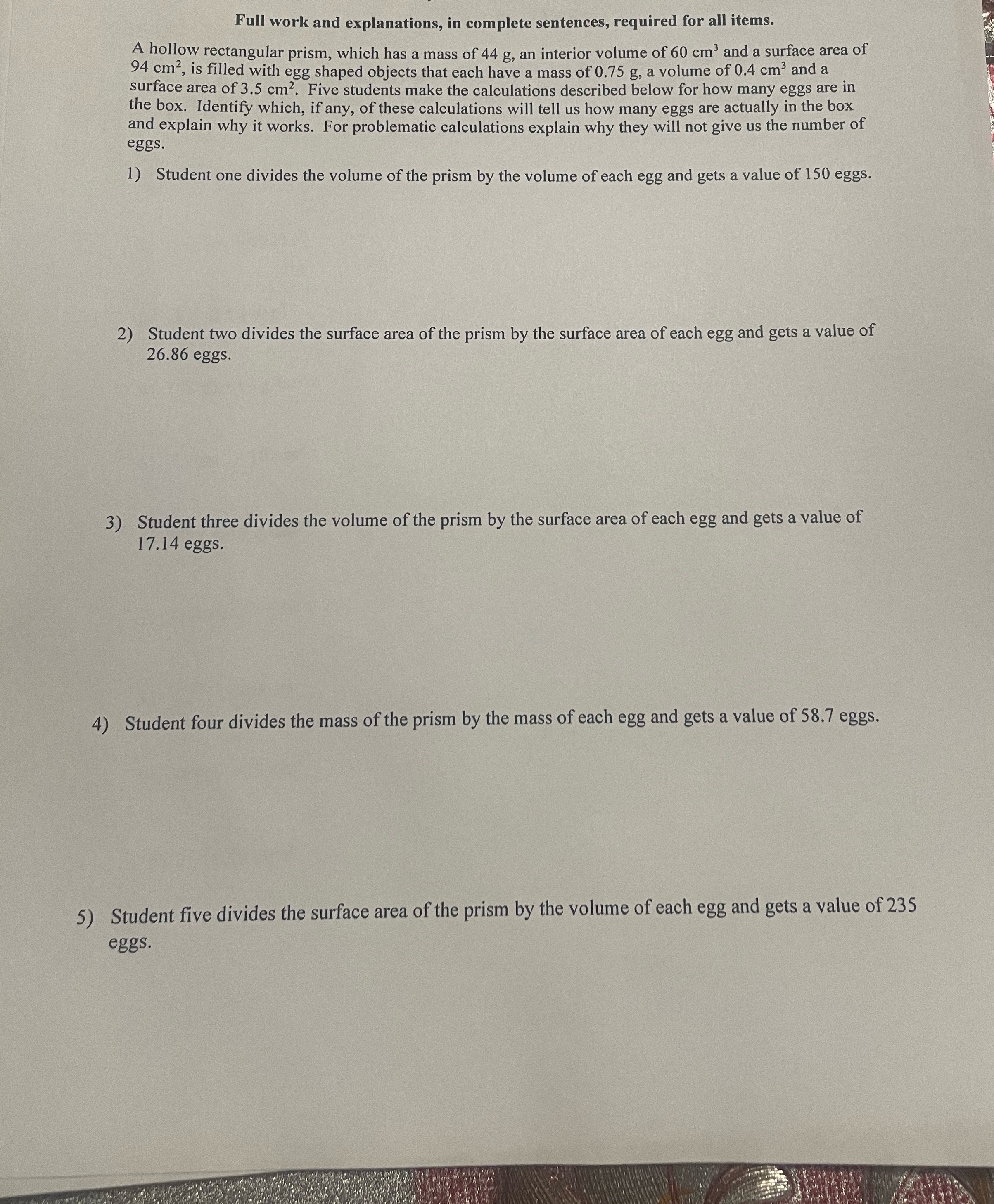 Please explain the reasoning for the answer Full work and explanations, in