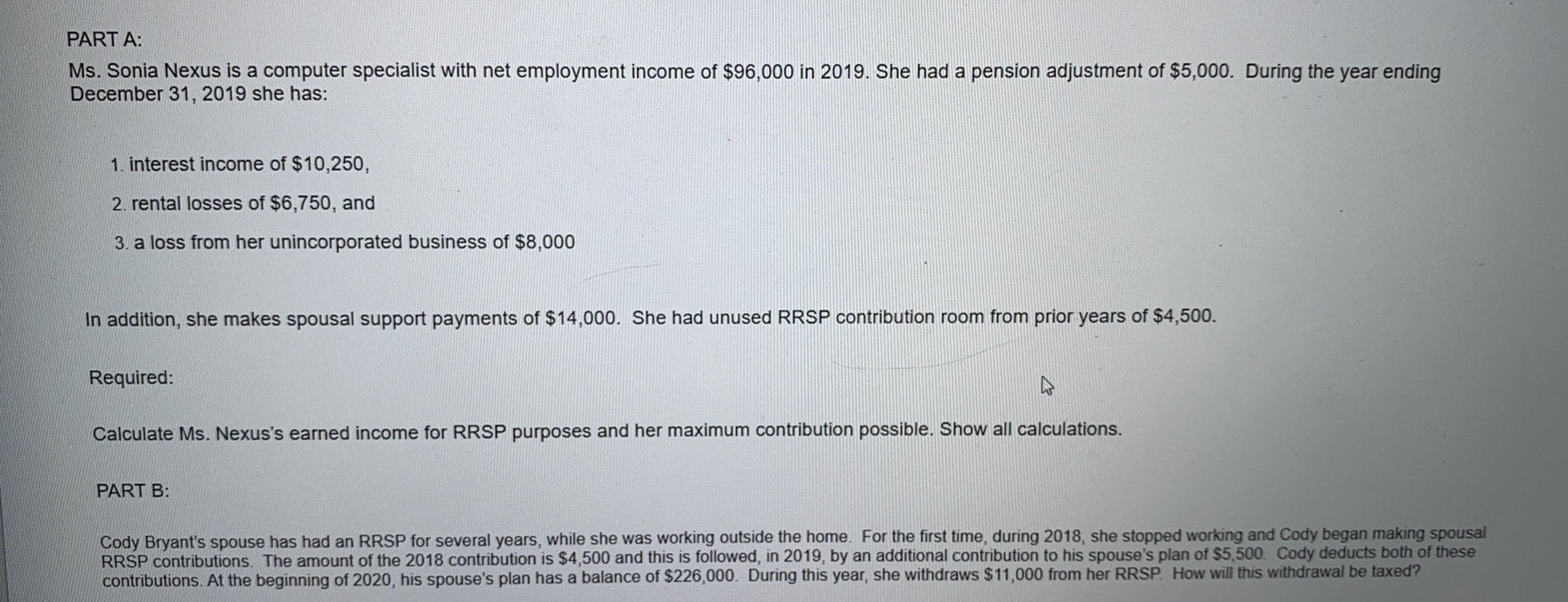 Can you Please explain me this Problem? Thanks! PART A: Ms. Sonia