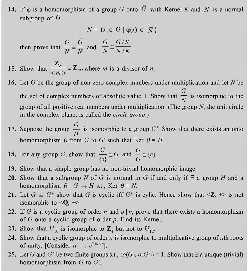 Please Solve This Question 14. If q is a homomorphism of a