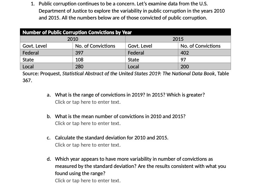 from the U.5. Department of Justice to explore the variability in public