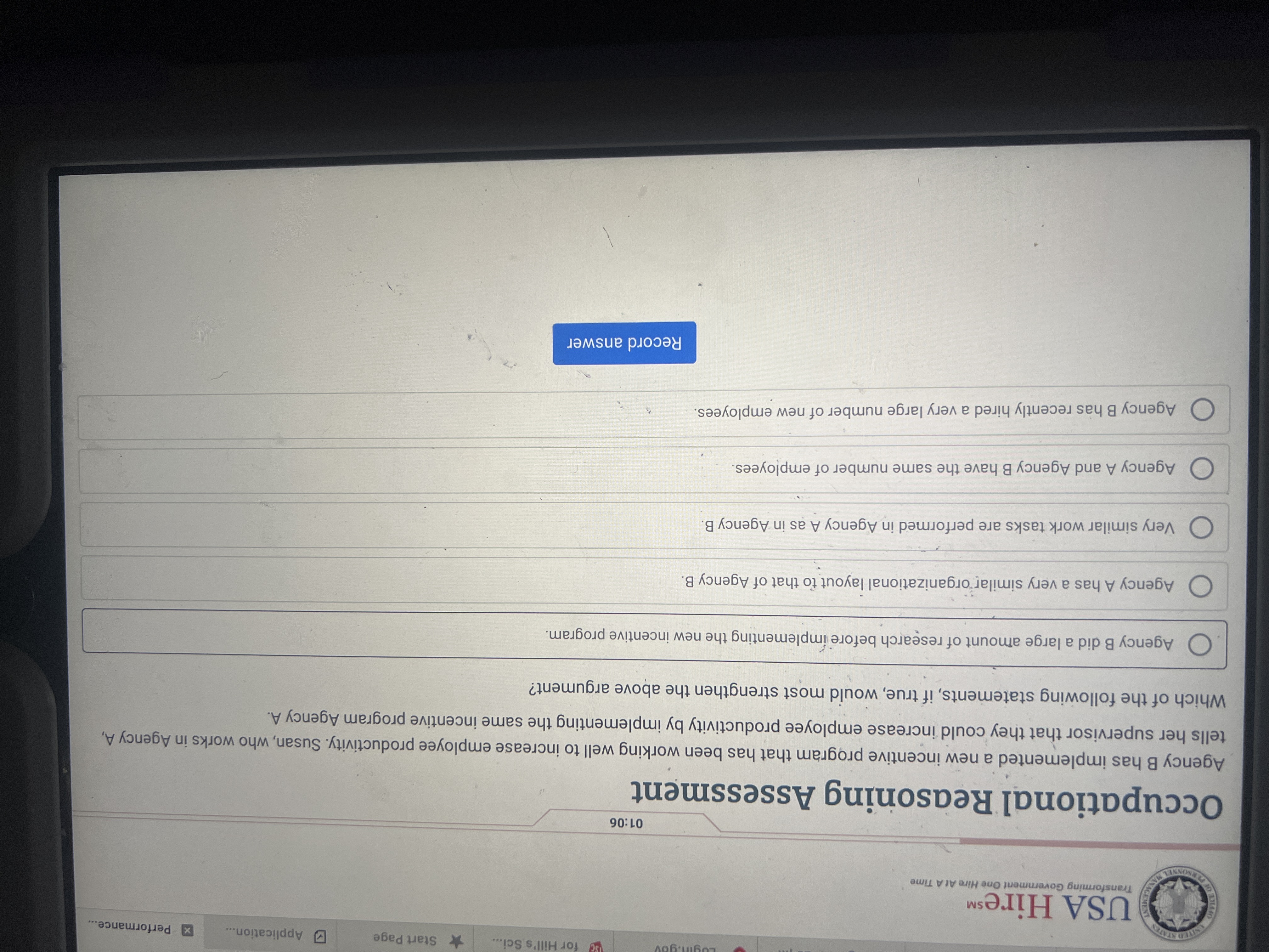 Agency B has implemented a new incentive program that has been working