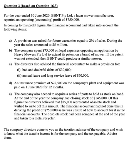 I am not sure how to calculate this question Question 3 (based