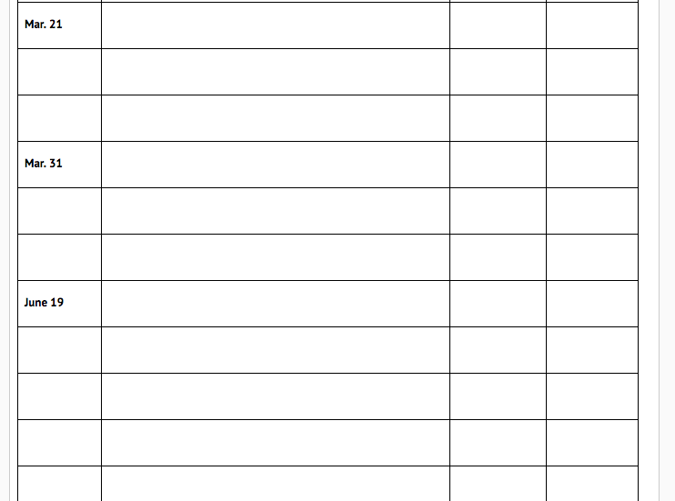 June 1'] Received payment from Delta Company. July 1 Received payment from