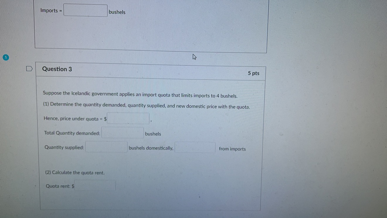 Question 1 2 pts a, Assume initially that Iceland does not open
