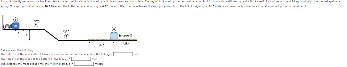 All locations indicated by solid black lines are frictionless. The region indicated