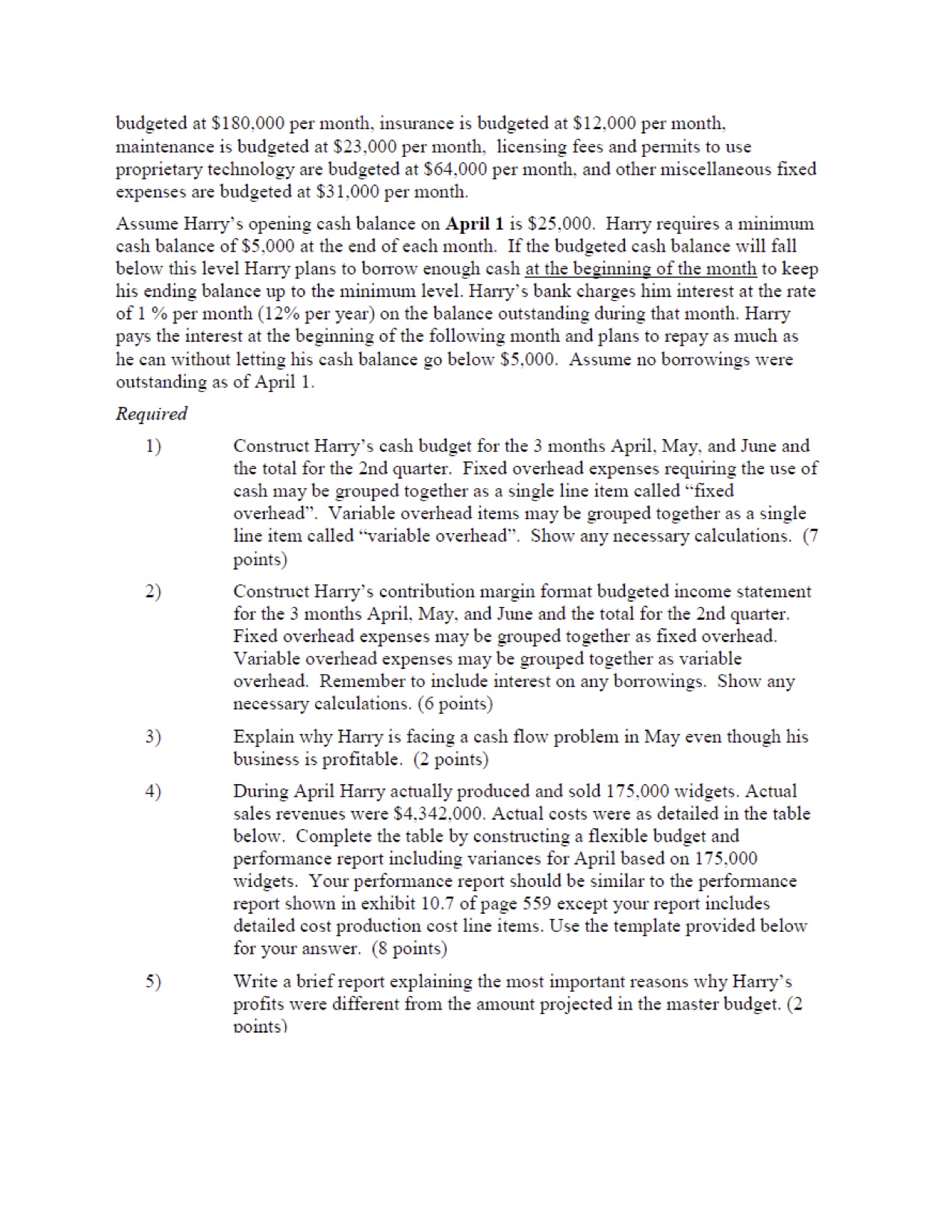 credit you must show your calculations and write your answers in the