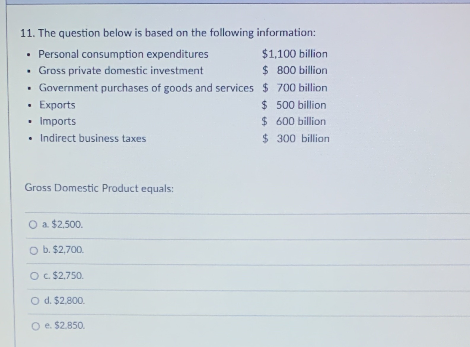 See attached 11. The question below is based on the following information: