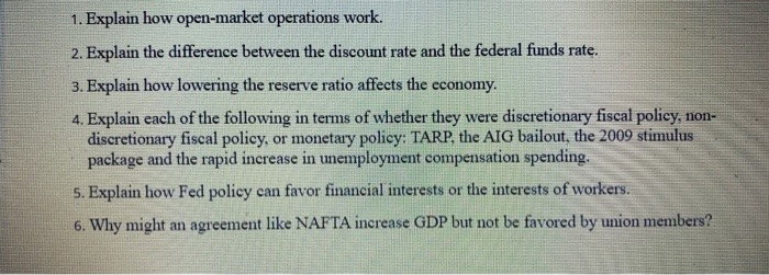 each of the following in terms of whether they were discretionary fiscal