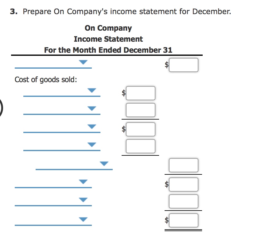direct materials used in production Direct labor Factory overhead Total manufacturing costs