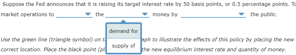 dollars)Suppose the Fed announces that it is raising its target interest rate