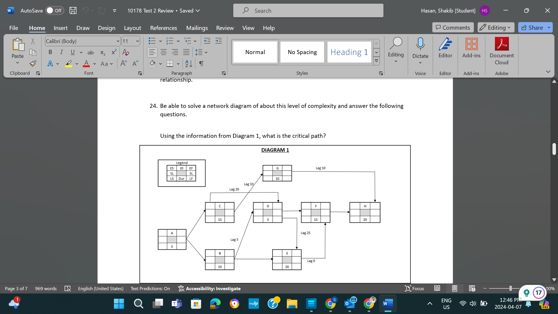  W AutoSave Off 10178 Test 2 Review . Saved v Search