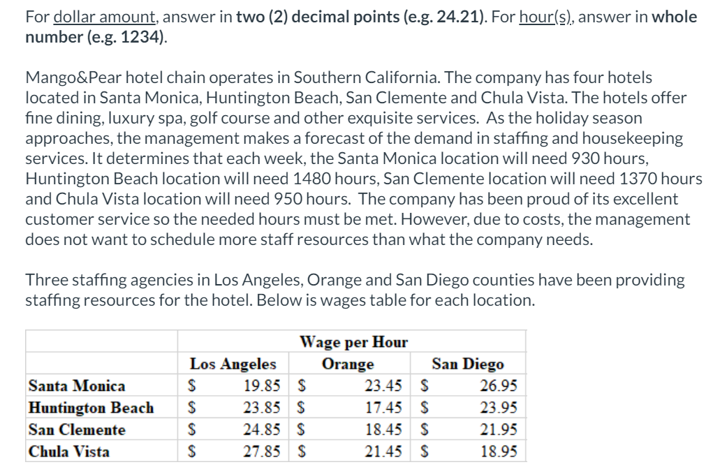 Huntington Beach, San Clemente and Chula Vista. The hotels offer fine dining,