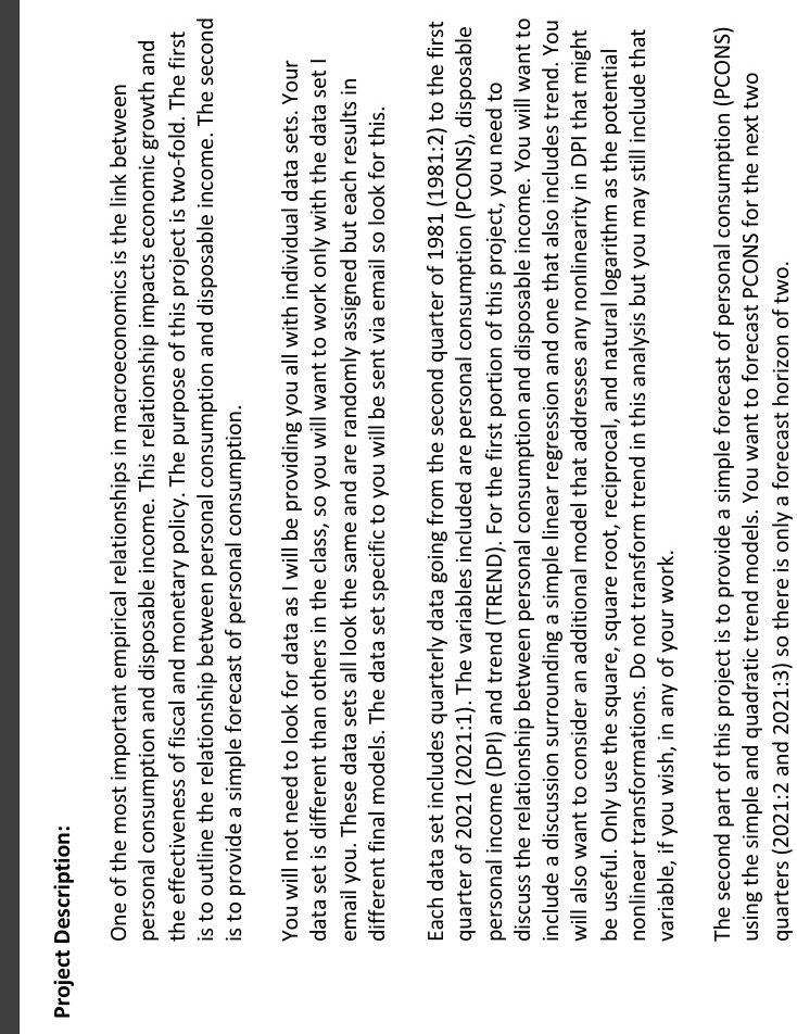 Using the data provided (below), I need to create a quantitative analysis