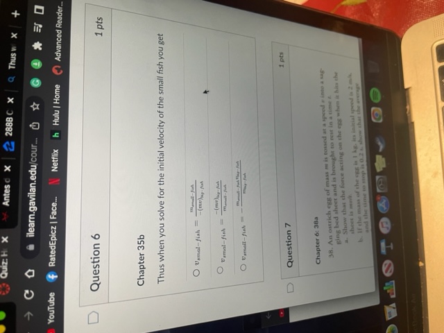ball of putty moving to the right has a head-on inelastic collision