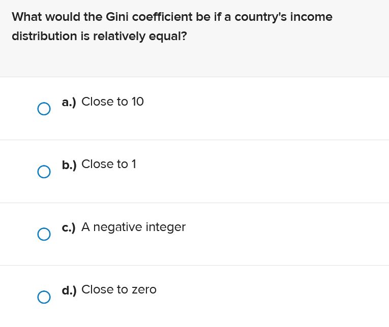 Close to 1 ( C.) A negative integer ( d.) Close to