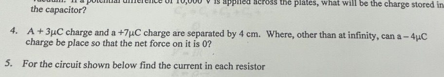  JU v is applied across the plates, what will be the