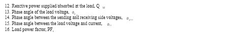 angle of the load voltage. . 14. Phase angle between the sending