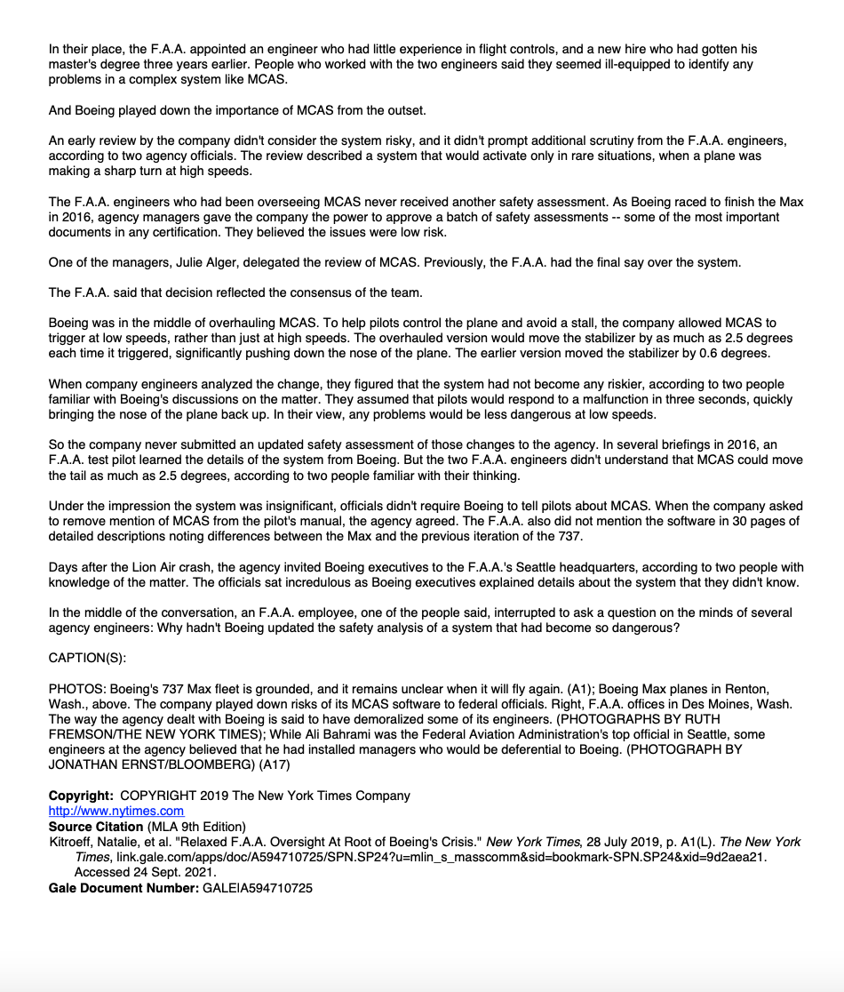 Congressional report reiterates earlier complaints by lawmakers that Boeing was able to