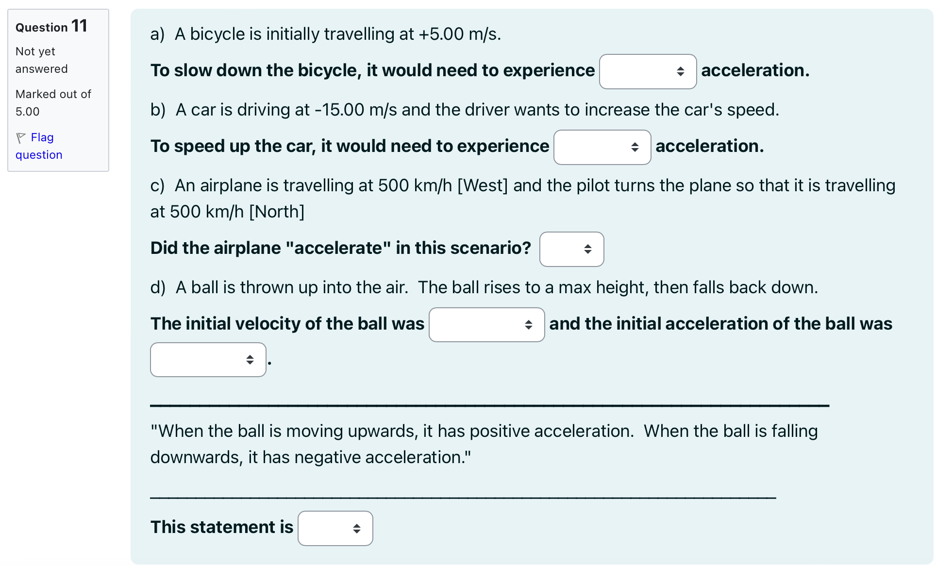 question Calculate the displacement (magnitude and direction) of the ball when it