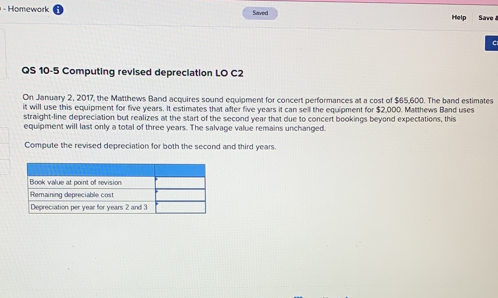 depreciation LO C2 On January 2, 2017, the Matthews Band acquires sound
