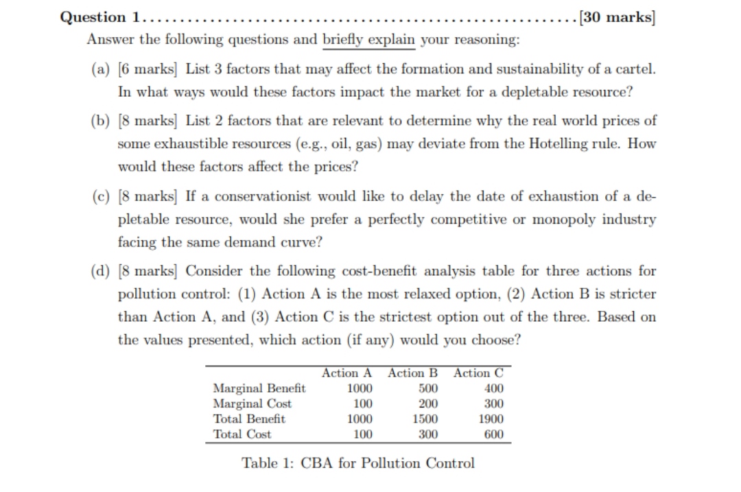 questions and briefly explain your reasoning: (a) [6 marks] List 3 factors