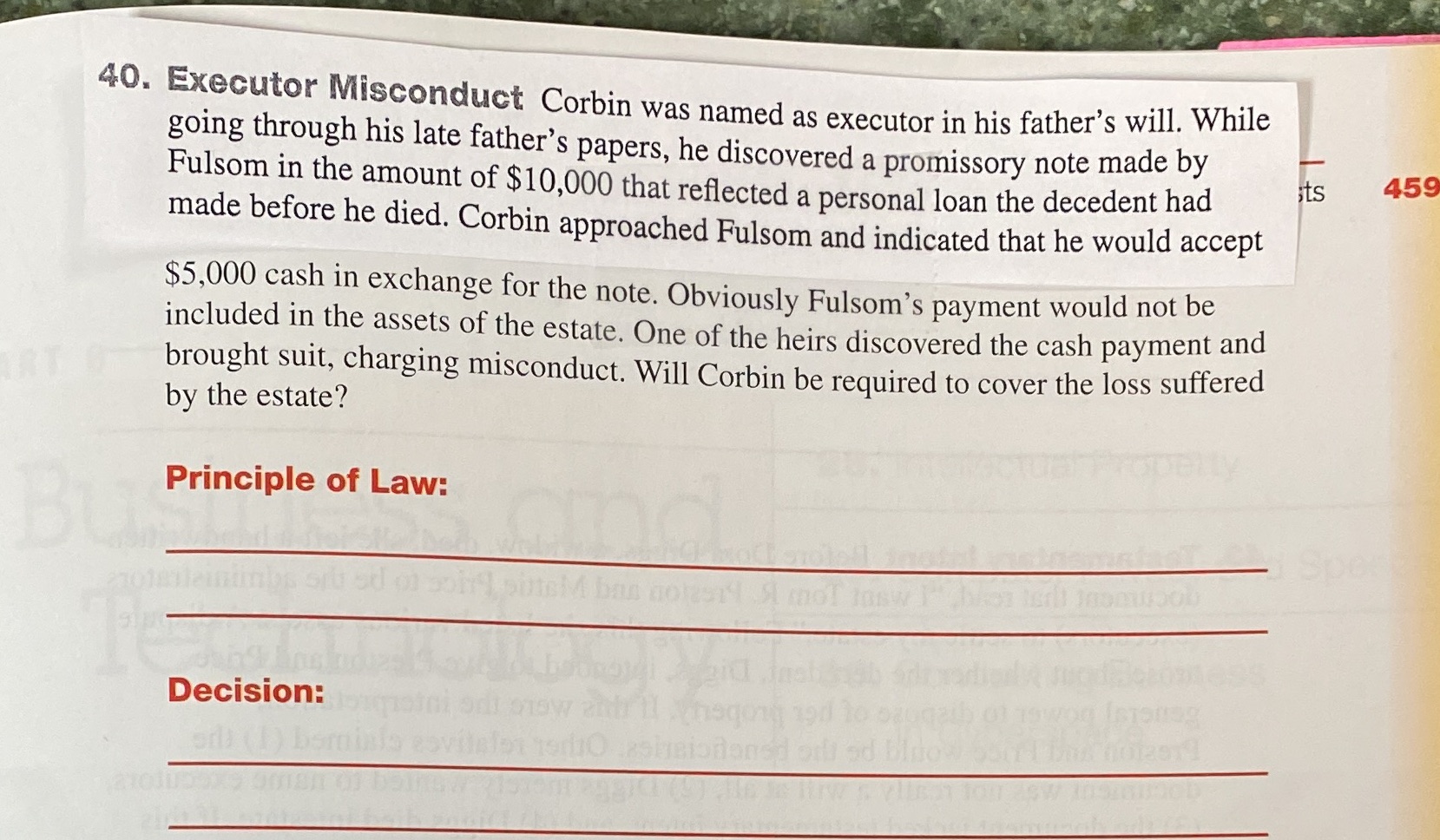 will. While going through his late father's papers, he discovered a promissory