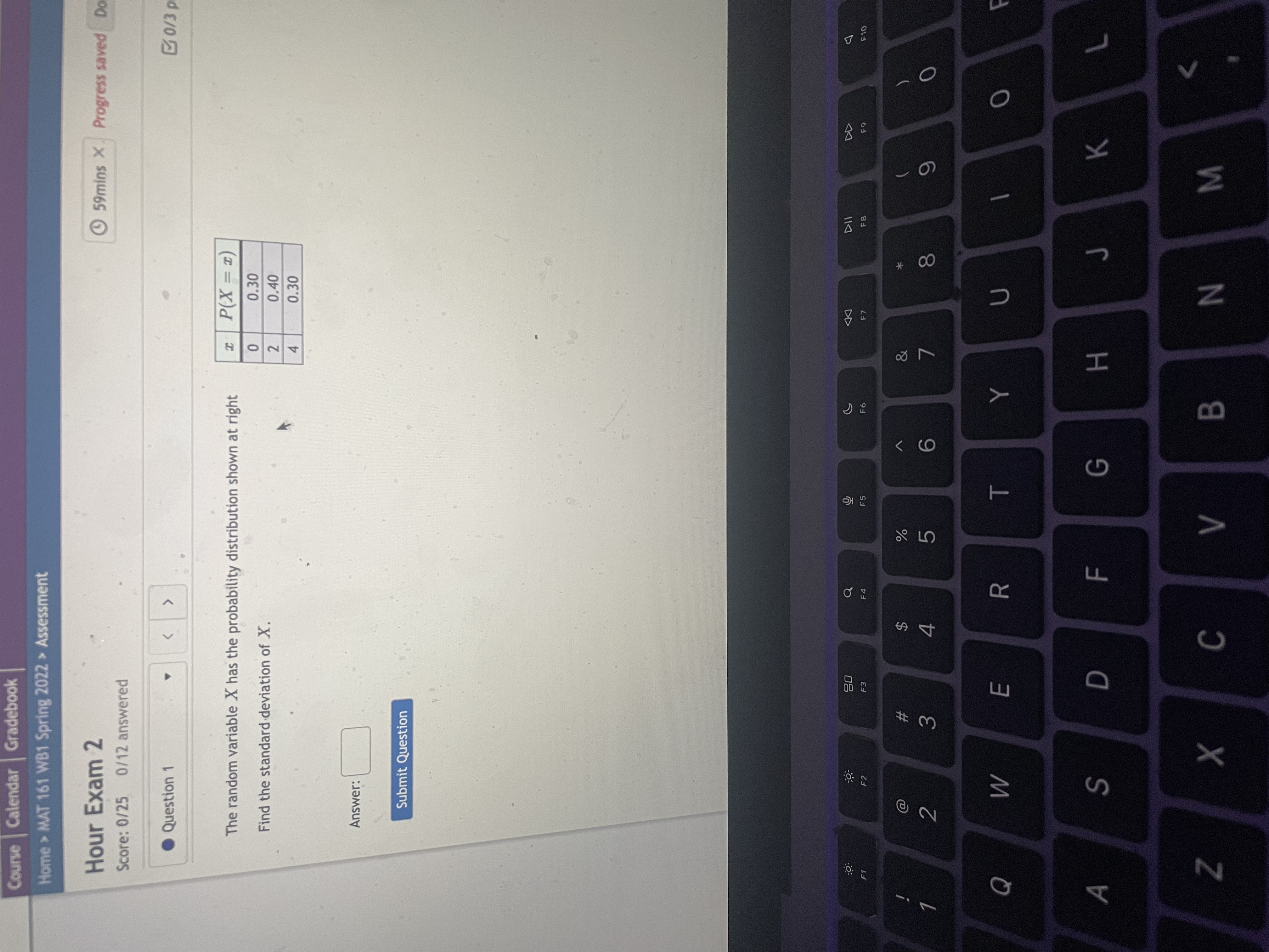 = Submit Question 20 S DI DD BOP F9 F10 F1 F3