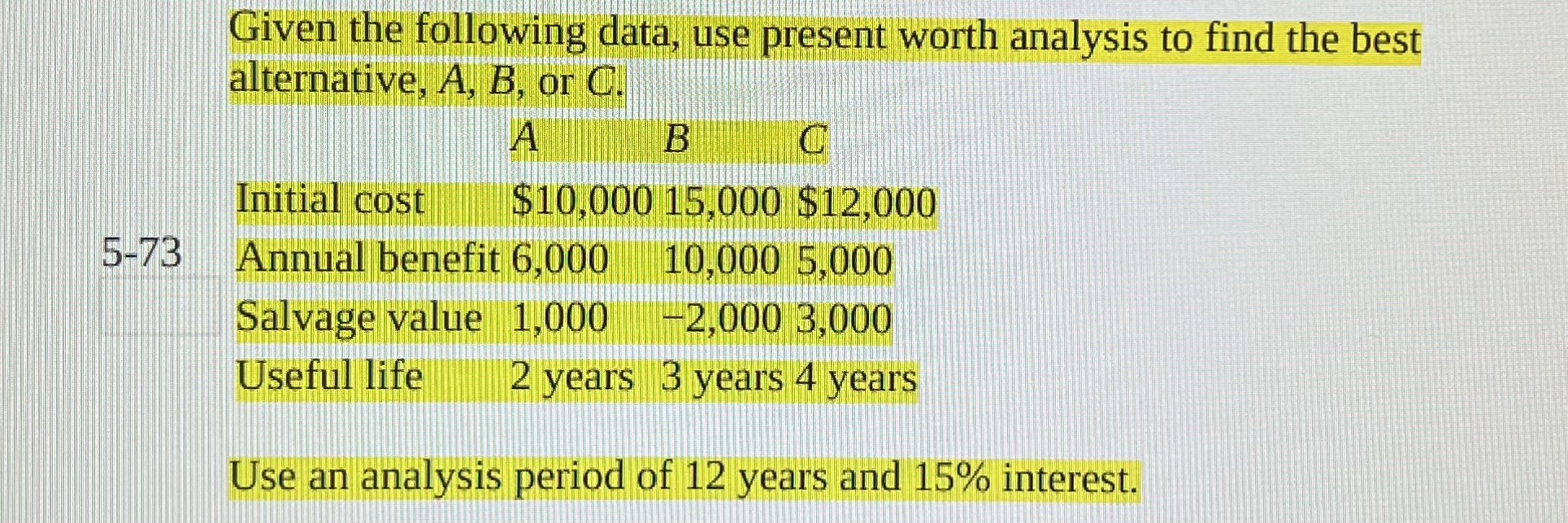 a minimum rate of return of 9%. Do you recommend automating the