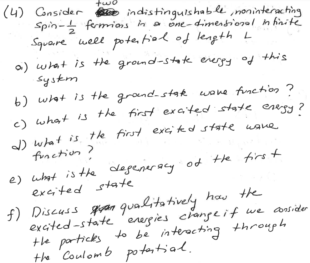 a one-dimensional infinite Square well potential of length L ") what is