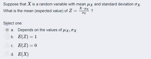  Suppose that X is a random variable with mean /x and