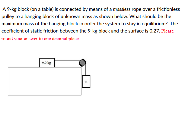 of unknown mass as shown below. What should be the maximum mass