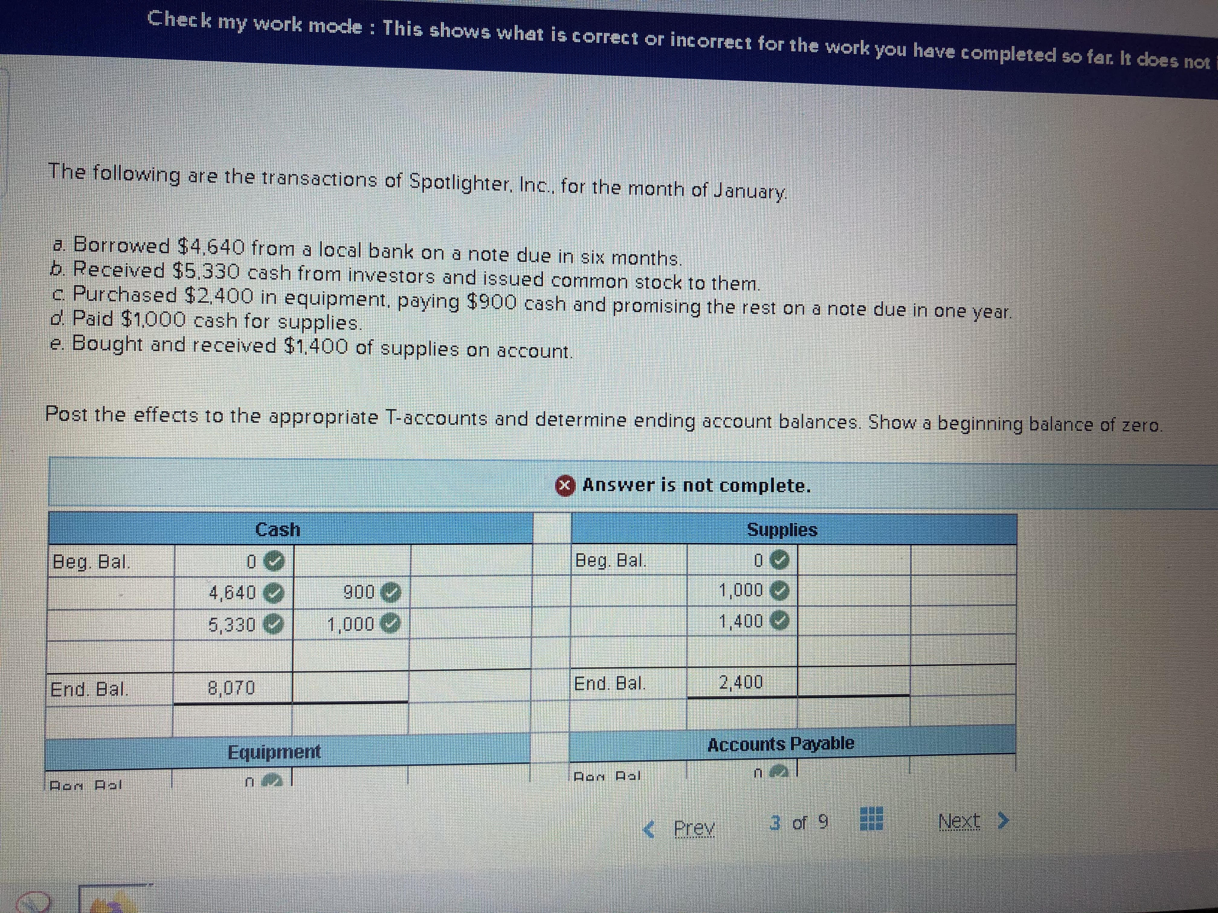 work mode : This shows what is correct or incorrect for the