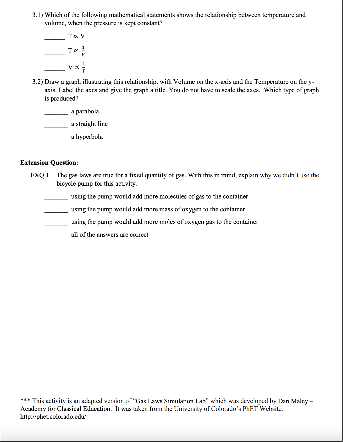 m _. PreLab Questions 1. The simulation shows a quantity of oxygen