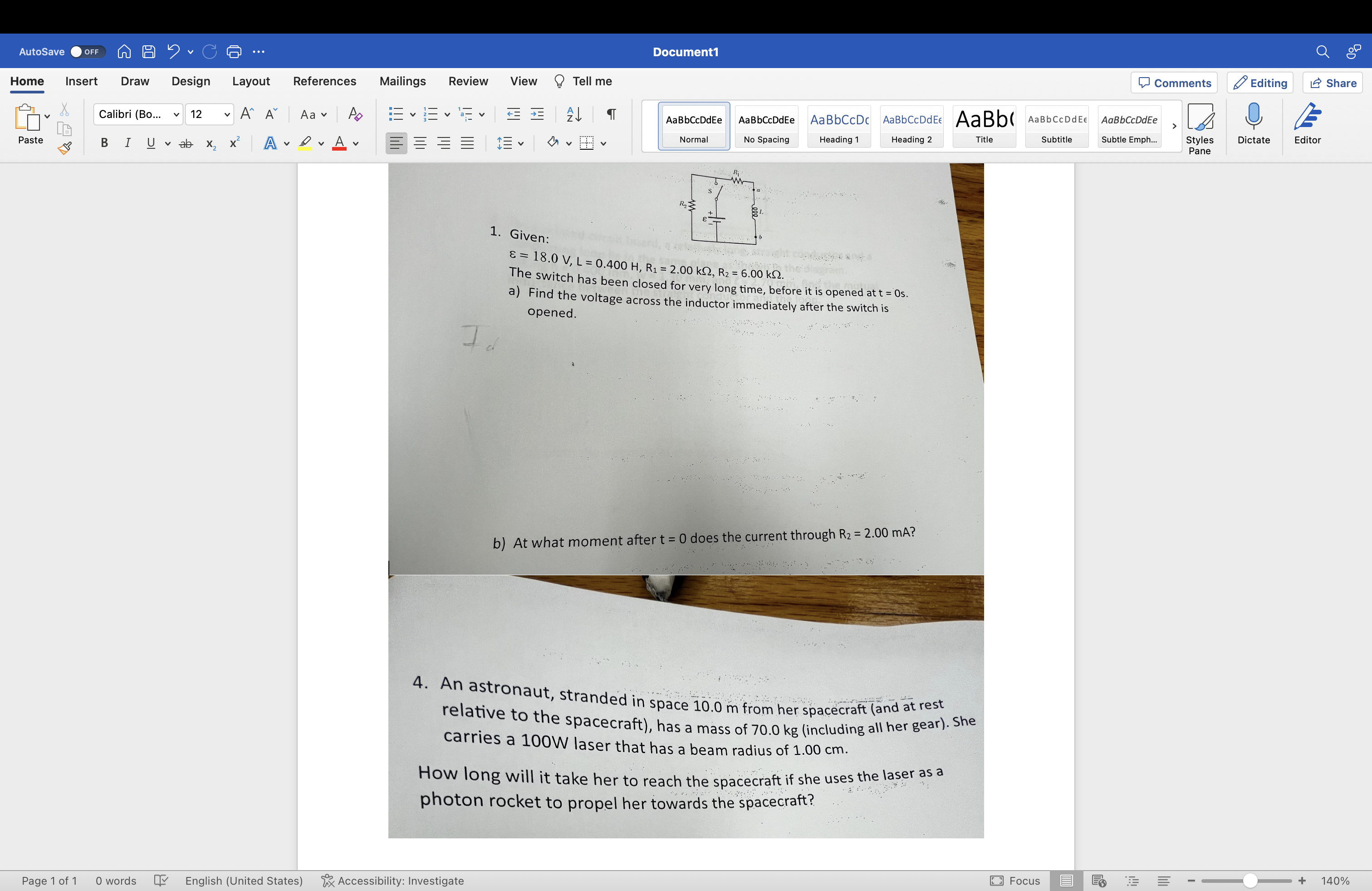 AutoSave O OFF A A . C G ... Document1 Home
