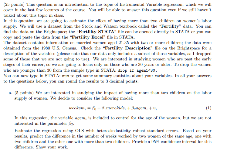  [25 points) This question is an introduction to the topic of