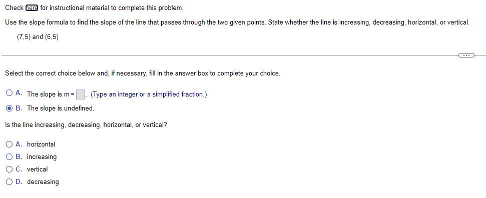  Check -_ for instructional material to complete this problem. Use the