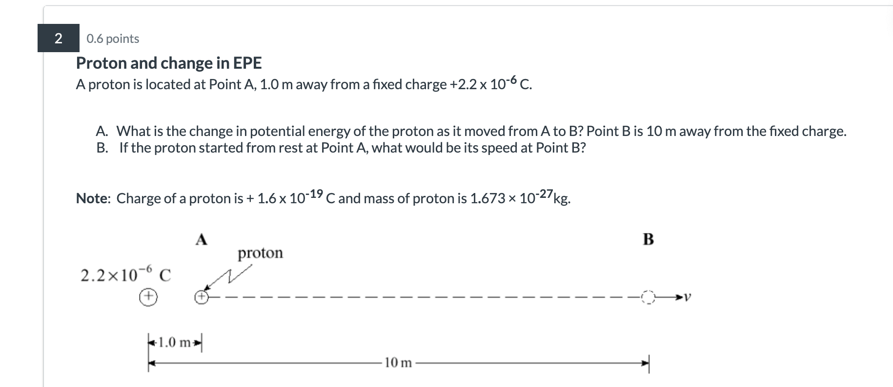 field A proton experiences acceleration when placed in an electric field of