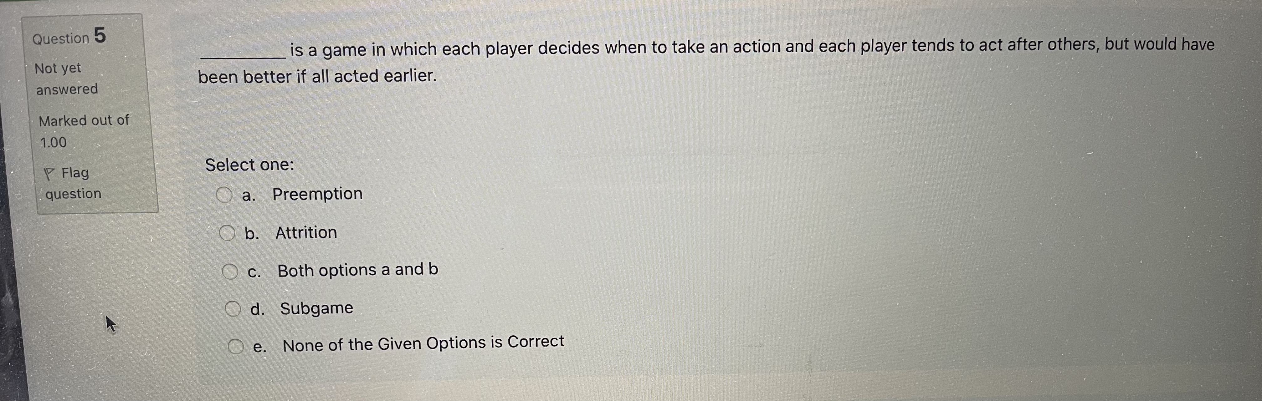 decides when to take an action and each player tends to act