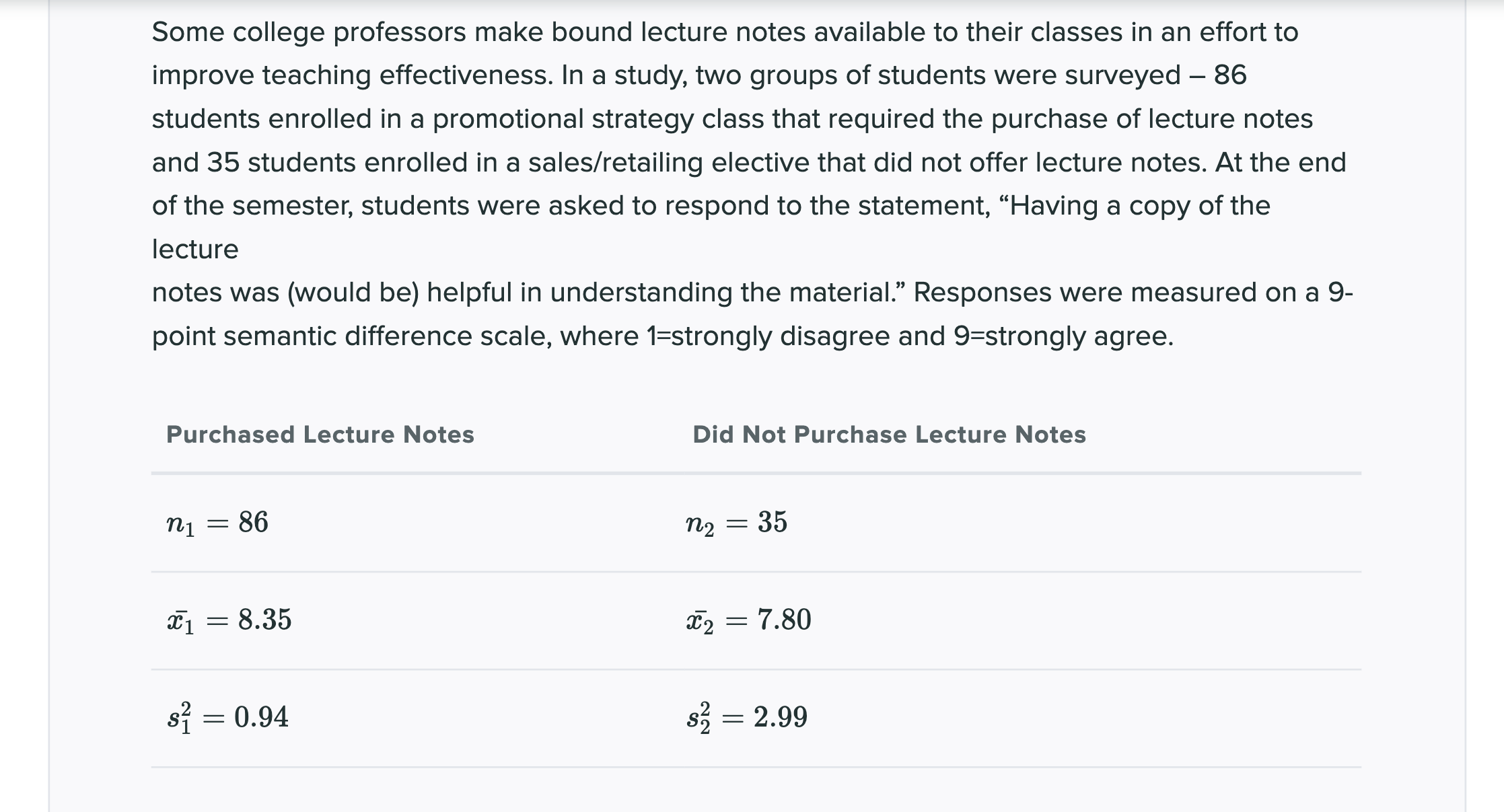 notes available to their classes in an effort to improve teaching effectiveness.