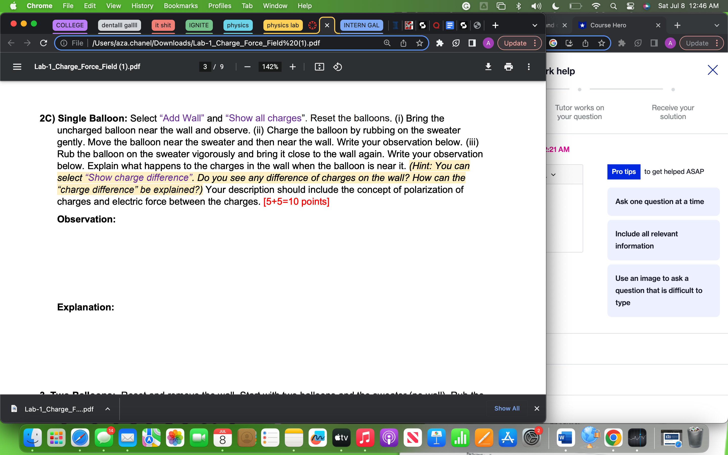 Chrome File Edit COLLEGE View Histo Bookmarks Profiles Tab it shit IGNITE