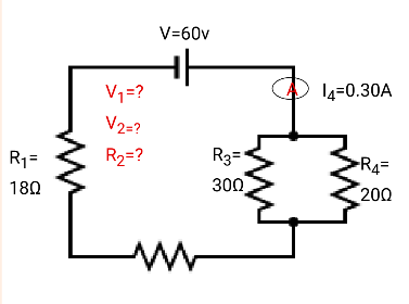 \fLet's draw the proper labelled Circuit diagram first V = 60V