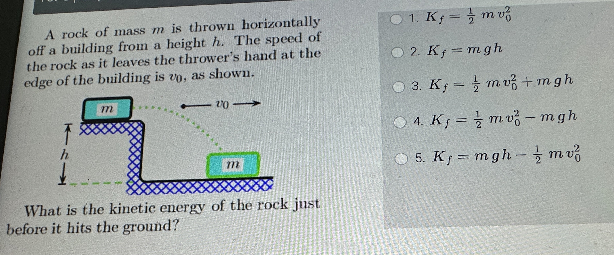 the following is a physics question. Thank you in advance! A rock