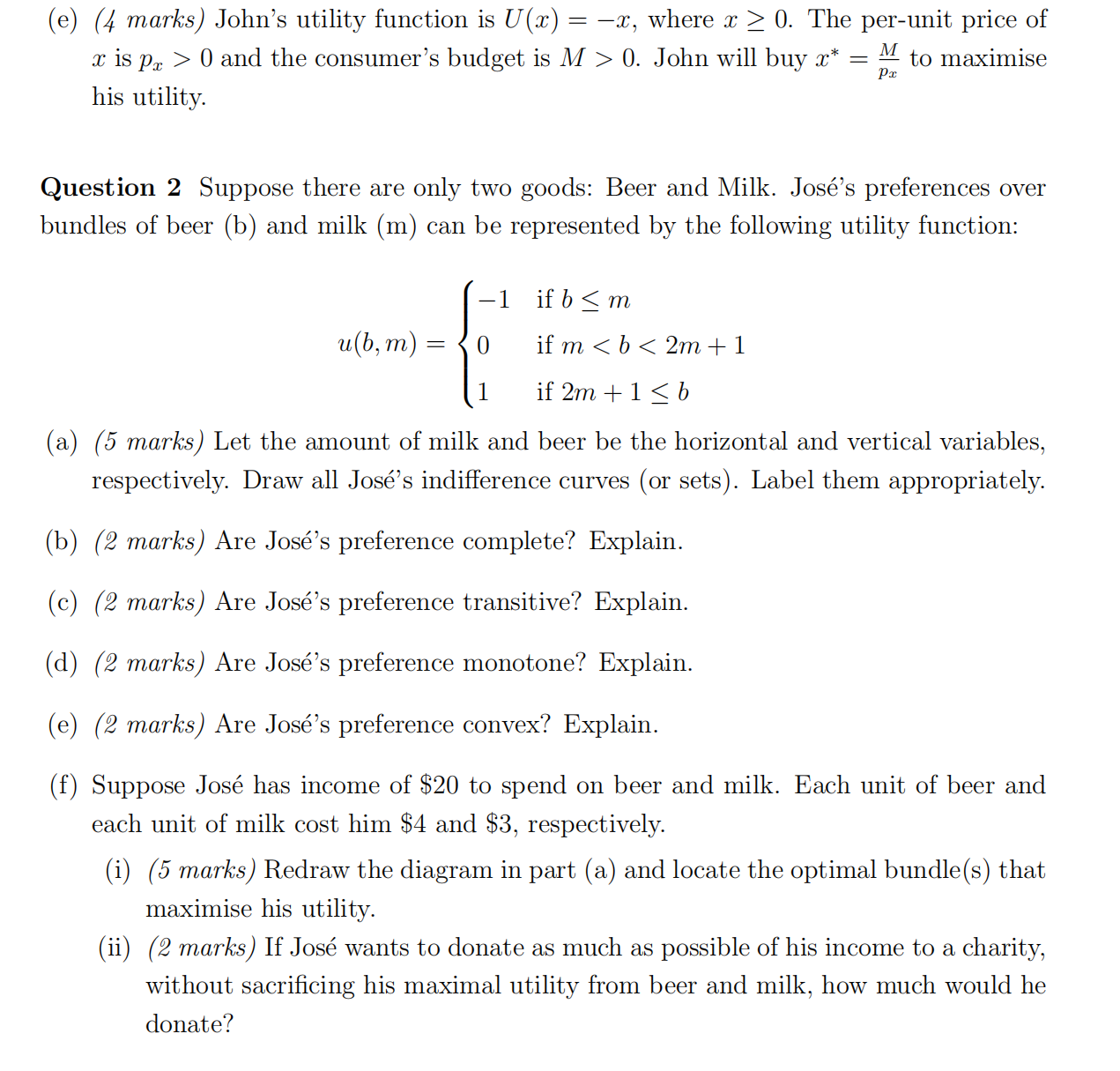 marks) If the budget set is finite, completeness is necessary and sufficient