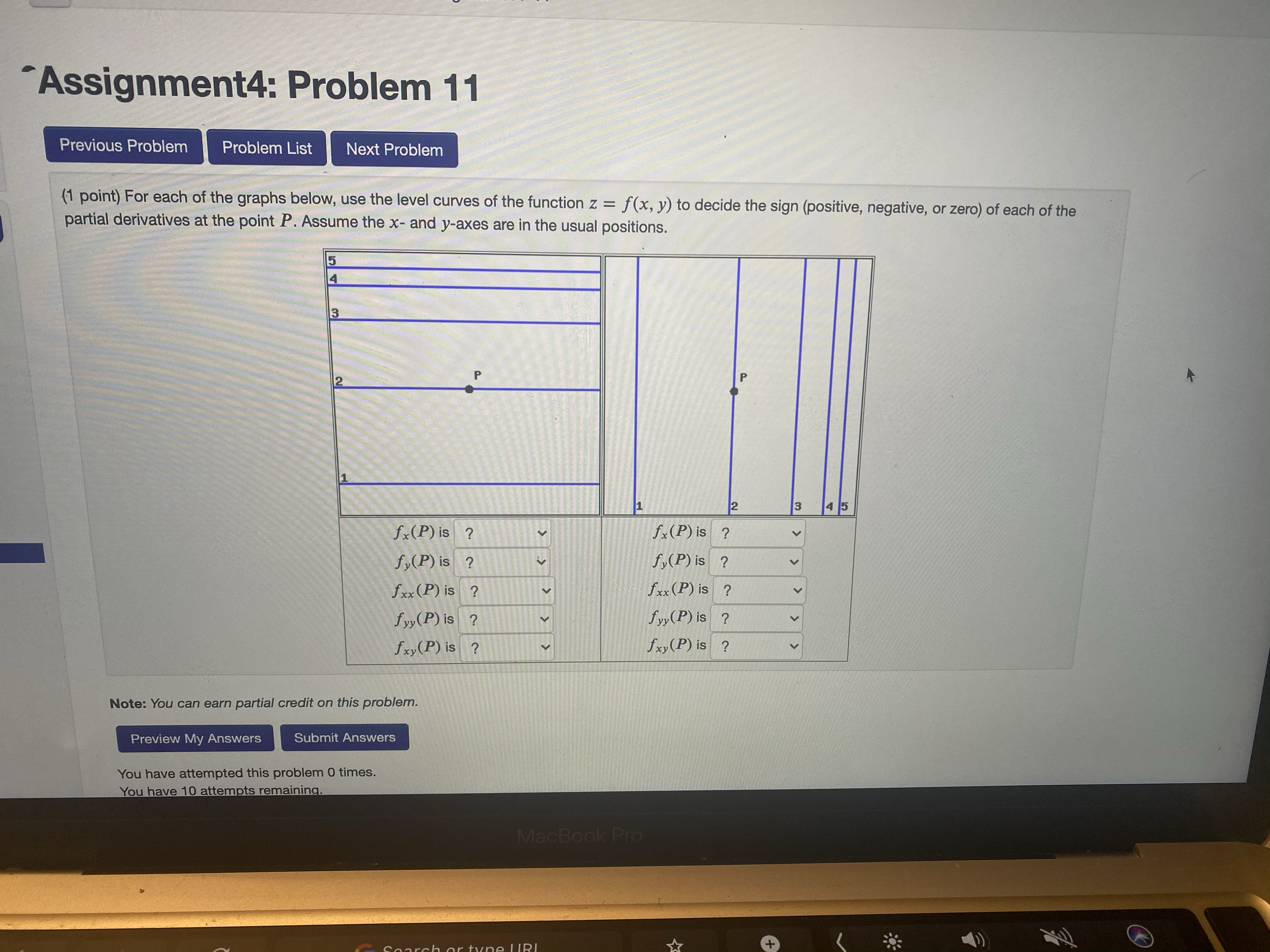 For each of the graphs below, use the level curves of the