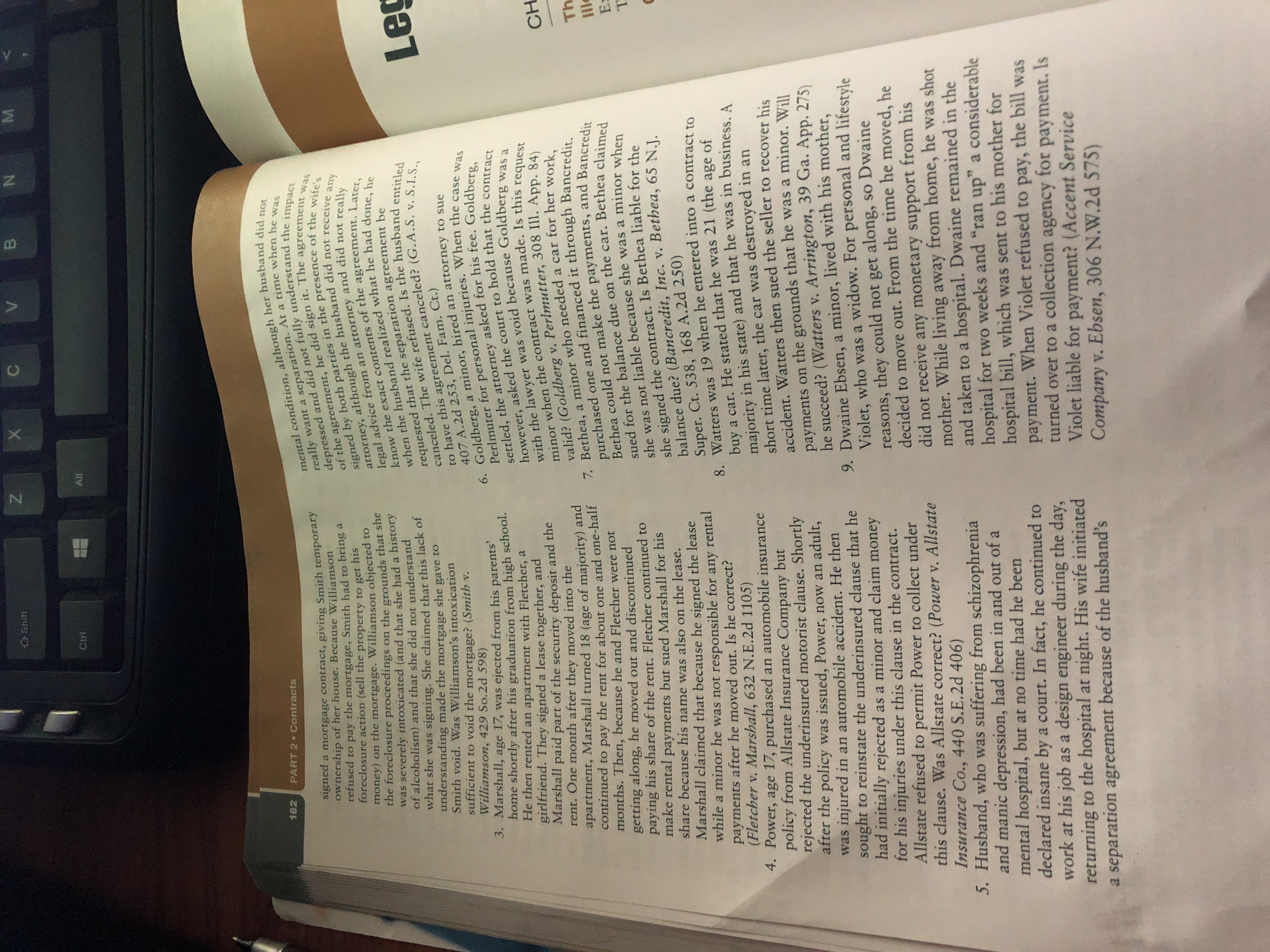 Contracts mental condition, although her husband did not really want a separation.